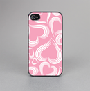 The Pink and White Vector Swirly Heart Pattern Skin-Sert for the Apple iPhone 4-4s Skin-Sert Case