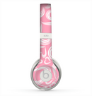 The Pink and White Vector Swirly Heart Pattern Skin for the Beats by Dre Solo 2 Headphones