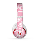 The Pink and White Vector Swirly Heart Pattern Skin for the Beats by Dre Studio (2013+ Version) Headphones