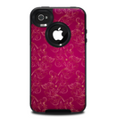 The Pink and Yellow Floral Vine Pattern Skin for the iPhone 4-4s OtterBox Commuter Case