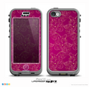 The Pink and Yellow Floral Vine Pattern Skin for the iPhone 5c nüüd LifeProof Case