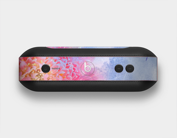 The Pink to Blue Faded Color Floral Skin Set for the Beats Pill Plus