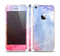 The Pink to Blue Faded Color Floral Skin Set for the Apple iPhone 5s