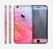 The Pink to Blue Faded Color Floral Skin for the Apple iPhone 6