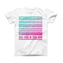 The Pink to Green Gradient Hipster Pattern ink-Fuzed Front Spot Graphic Unisex Soft-Fitted Tee Shirt