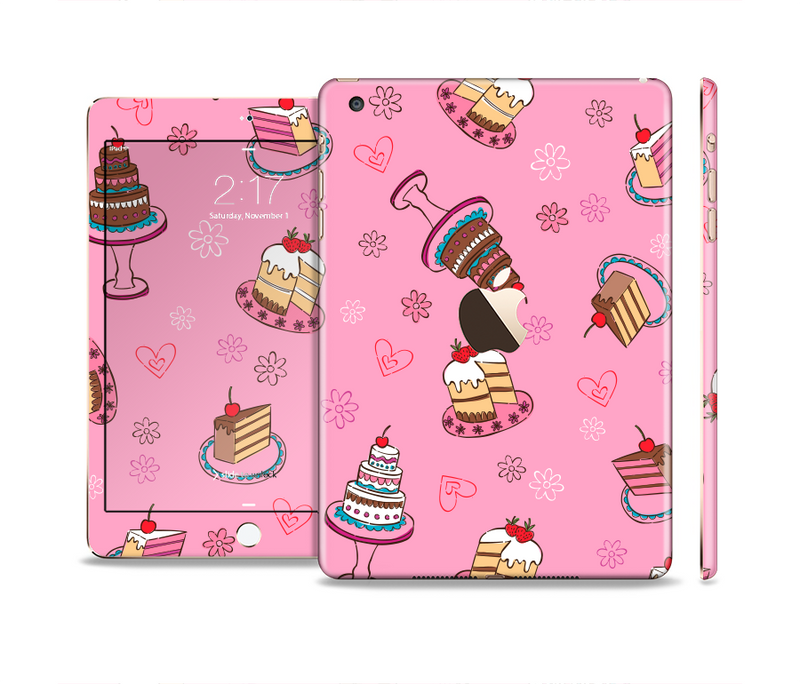 The Pink with Yummy Cakes Full Body Skin Set for the Apple iPad Mini 3