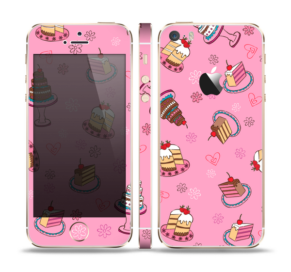 The Pink with Yummy Cakes Skin Set for the Apple iPhone 5s