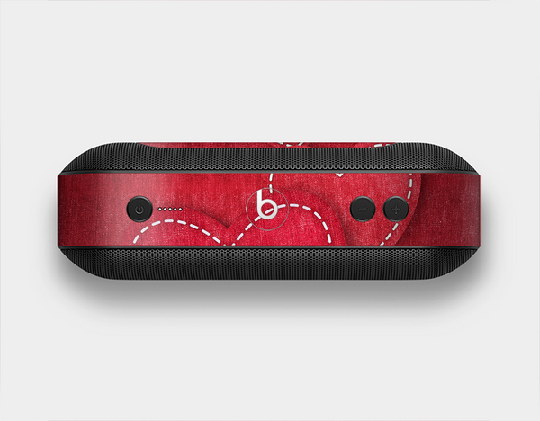 The Pocket with Red Scratched Hearts Skin Set for the Beats Pill Plus