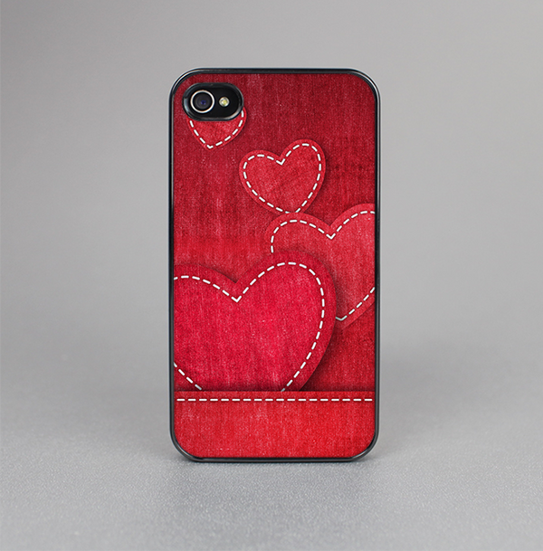 The Pocket with Red Scratched Hearts Skin-Sert for the Apple iPhone 4-4s Skin-Sert Case