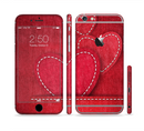 The Pocket with Red Scratched Hearts Sectioned Skin Series for the Apple iPhone 6