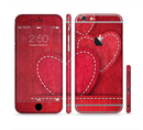 The Pocket with Red Scratched Hearts Sectioned Skin Series for the Apple iPhone 6s Plus
