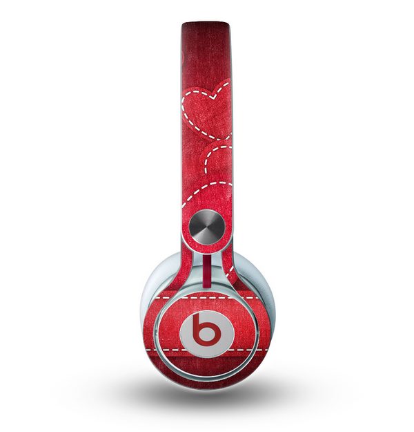 The Pocket with Red Scratched Hearts Skin for the Beats by Dre Mixr Headphones
