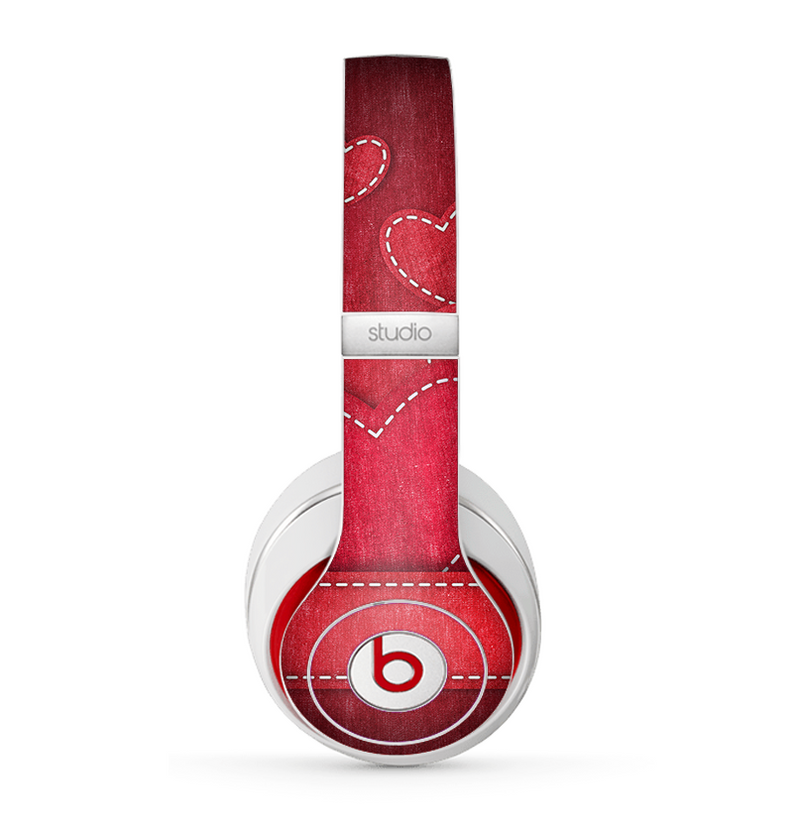 The Pocket with Red Scratched Hearts Skin for the Beats by Dre Studio (2013+ Version) Headphones