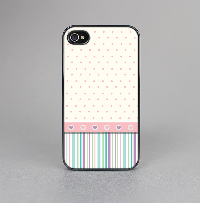 The Polka Dots with Green and Purple Stripes Skin-Sert for the Apple iPhone 4-4s Skin-Sert Case