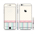 The Polka Dots with Green and Purple Stripes Sectioned Skin Series for the Apple iPhone 6s Plus