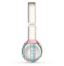 The Polka Dots with Green and Purple Stripes Skin Set for the Beats by Dre Solo 2 Wireless Headphones