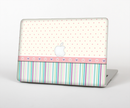 The Polka Dots with Green and Purple Stripes Skin Set for the Apple MacBook Pro 15" with Retina Display