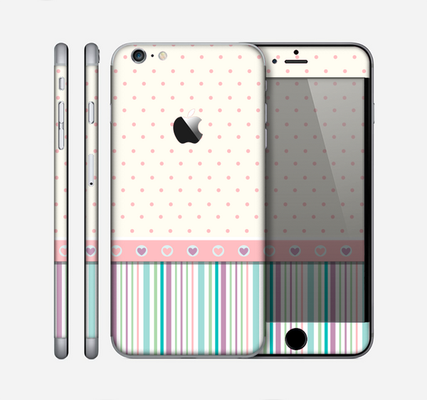 The Polka Dots with Green and Purple Stripes Skin for the Apple iPhone 6 Plus