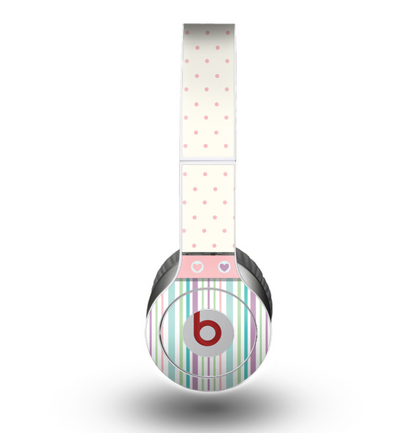 The Polka Dots with Green and Purple Stripes Skin for the Beats by Dre Original Solo-Solo HD Headphones