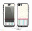 The Polka Dots with Green and Purple Stripes Skin for the iPhone 5c nüüd LifeProof Case
