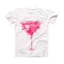 The Pretty in Pink Martini ink-Fuzed Front Spot Graphic Unisex Soft-Fitted Tee Shirt