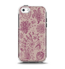 The Puprle and Light Pink Sketched Lace Patterns v21 Apple iPhone 5c Otterbox Symmetry Case Skin Set