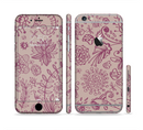 The Puprle and Light Pink Sketched Lace Patterns v21 Sectioned Skin Series for the Apple iPhone 6s Plus
