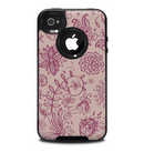 The Purple and Light Pink Sketched Lace Patterns v21 Skin for the iPhone 4-4s OtterBox Commuter Case