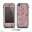 The Purple and Light Pink Sketched Lace Patterns v21 Skin for the iPhone 5c nüüd LifeProof Case