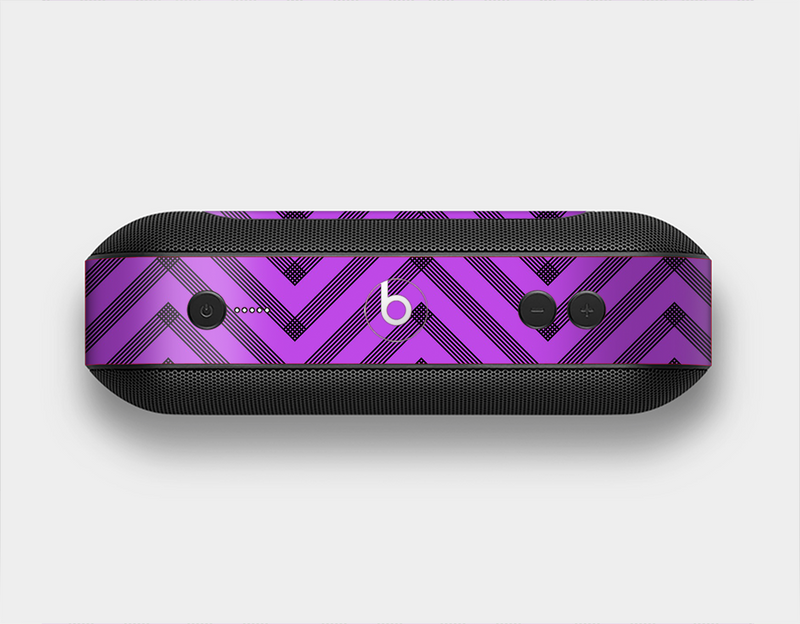 The Purple & Black Sketch Chevron Skin Set for the Beats Pill Plus