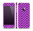 The Purple & Black Sketch Chevron Skin Set for the Apple iPhone 5s