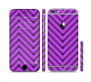 The Purple & Black Sketch Chevron Sectioned Skin Series for the Apple iPhone 6s Plus