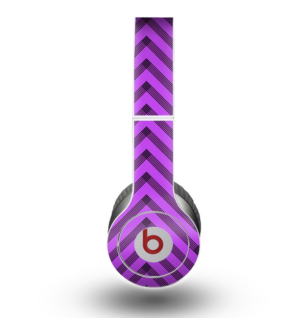 The Purple & Black Sketch Chevron Skin for the Beats by Dre Original Solo-Solo HD Headphones