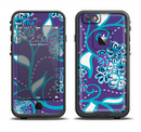 The Purple & Blue Vector Floral Design Apple iPhone 6/6s LifeProof Fre Case Skin Set