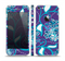 The Purple & Blue Vector Floral Design Skin Set for the Apple iPhone 5