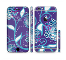 The Purple & Blue Vector Floral Design Sectioned Skin Series for the Apple iPhone 6s Plus