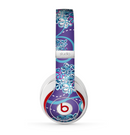 The Purple & Blue Vector Floral Design Skin for the Beats by Dre Studio (2013+ Version) Headphones
