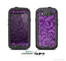 The Purple Bright Lace Pattern Skin For The Samsung Galaxy S3 LifeProof Case