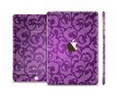 The Purple Bright Lace Pattern Full Body Skin Set for the Apple iPad Mini 3