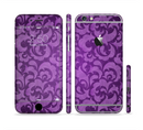 The Purple Bright Lace Pattern Sectioned Skin Series for the Apple iPhone 6s Plus