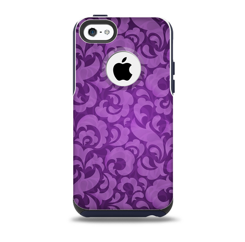 The Purple Bright Lace Pattern Skin for the iPhone 5c OtterBox Commuter Case