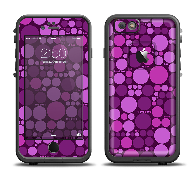 The Purple Circles Pattern Apple iPhone 6/6s Plus LifeProof Fre Case Skin Set
