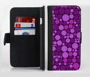 The Purple Circles Pattern Ink-Fuzed Leather Folding Wallet Credit-Card Case for the Apple iPhone 6/6s, 6/6s Plus, 5/5s and 5c