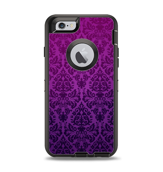 The Purple Delicate Foliage Pattern Apple iPhone 6 Otterbox Defender Case Skin Set