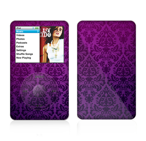 The Purple Delicate Foliage Pattern Skin For The Apple iPod Classic