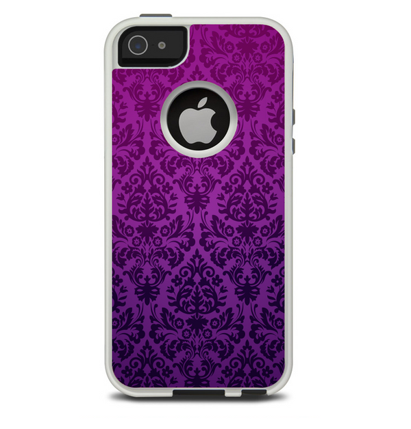 The Purple Delicate Foliage Pattern Skin For The iPhone 5-5s Otterbox Commuter Case