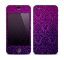 The Purple Delicate Foliage Pattern Skin for the Apple iPhone 4-4s