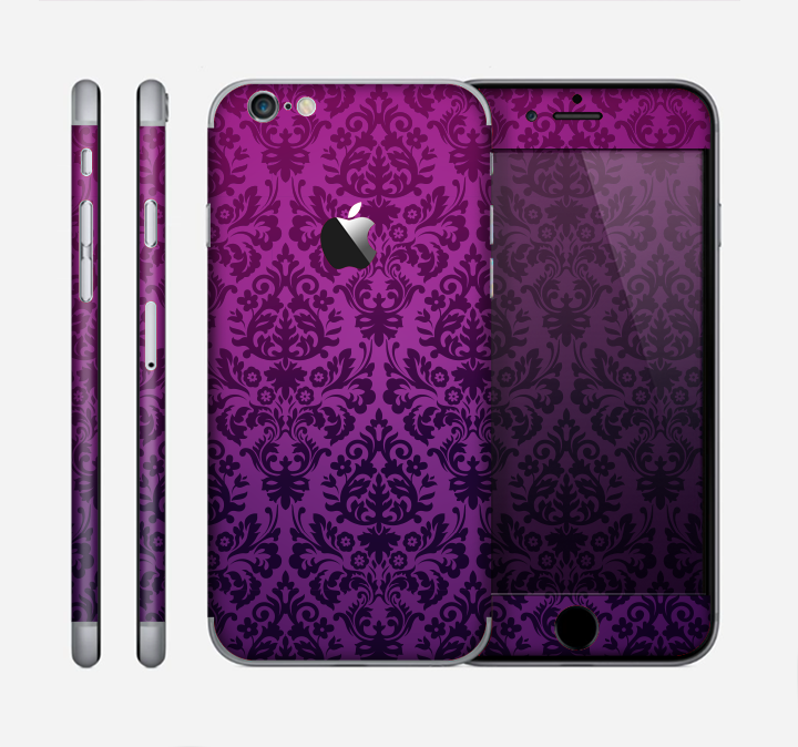 The Purple Delicate Foliage Pattern Skin for the Apple iPhone 6