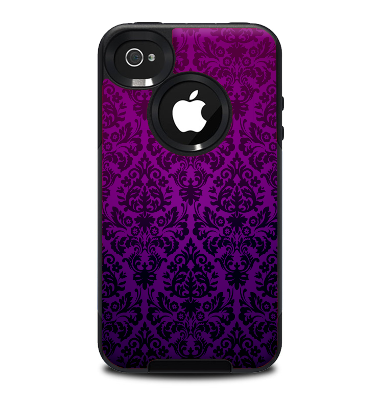 The Purple Delicate Foliage Pattern Skin for the iPhone 4-4s OtterBox Commuter Case