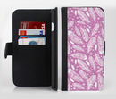 The Purple Feather Vector Collage Ink-Fuzed Leather Folding Wallet Credit-Card Case for the Apple iPhone 6/6s, 6/6s Plus, 5/5s and 5c